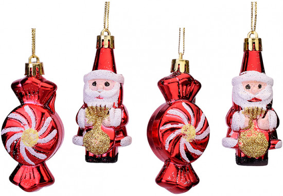 Набор новогодних украшений «Дедушка Мороз и конфетка»