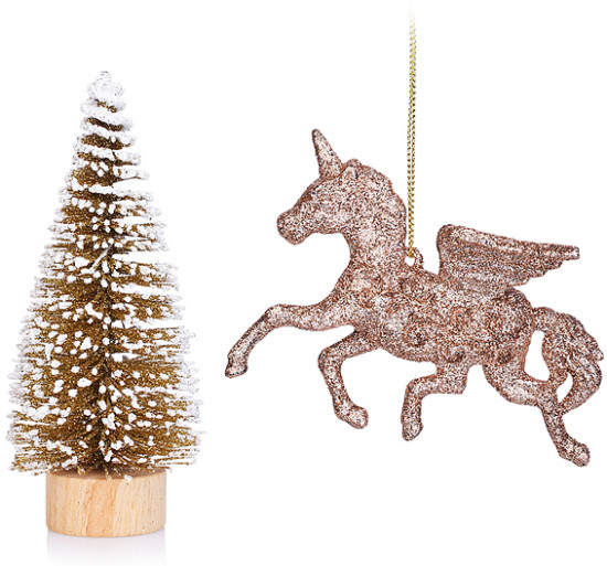 Набор новогодних украшений «Елочка и единорожка»