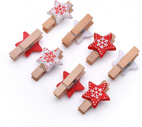 Набор новогодних украшений «Зимние узоры-прищепки»