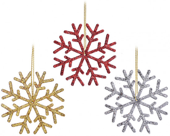 Набор новогодних украшений «Разноцветные снежинки»