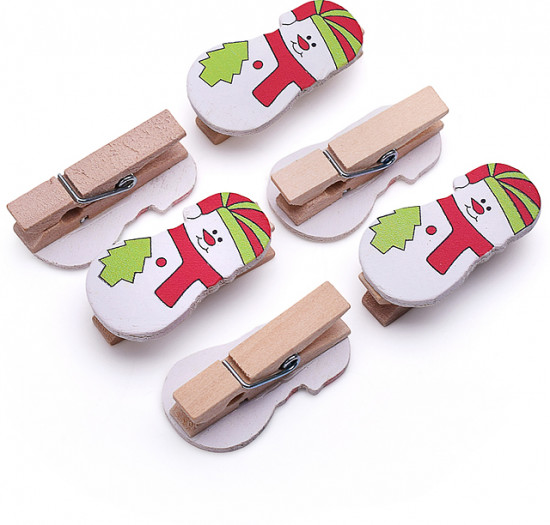 Набор новогодних украшений «Снеговички-прищепки»