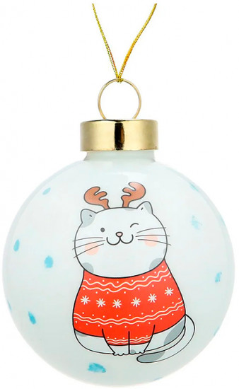 Шар елочный «Котик в свитерке»