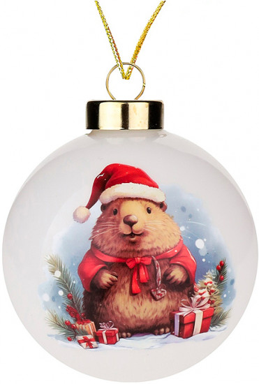 Шар елочный «Новогодний сурок»