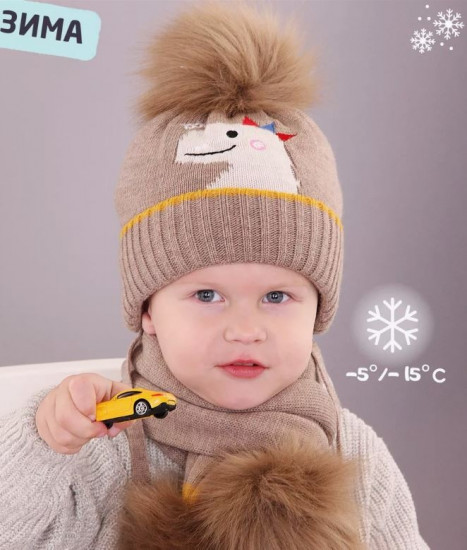 Комплект шапка и шарф детский