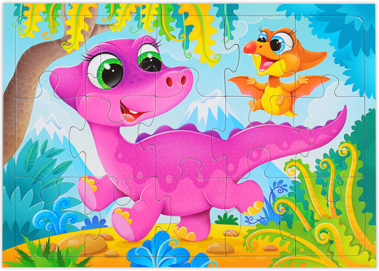 Пазл-рамка «Друзья динозаврики»