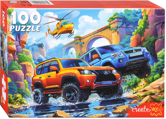 Пазл «Два джипа и вертолет»