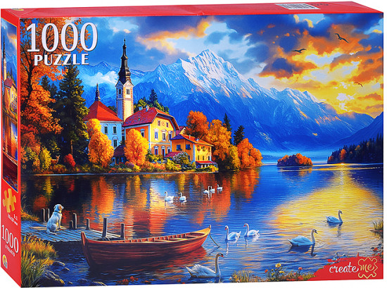 Пазл «Закат на озере Блед»