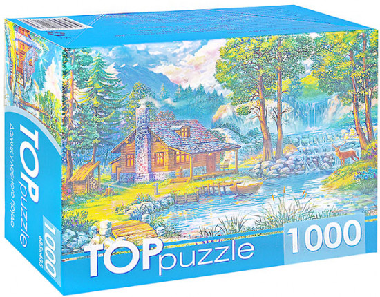 Пазл «Домик у лесного пруда»