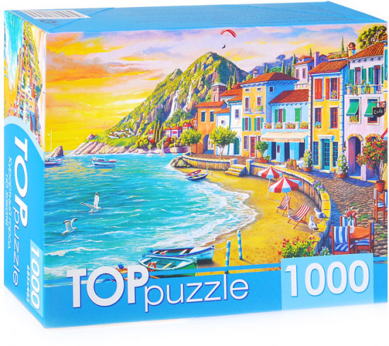 Пазл «Курортный город на закате»