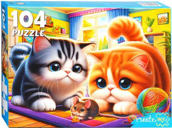 Пазл «Котята и мышонок»