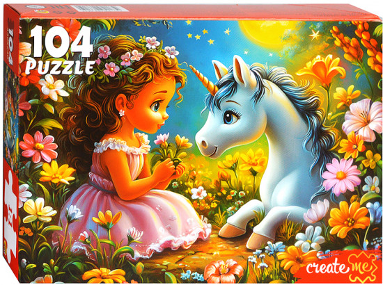 Пазл «Маленькая принцесса и единорог»