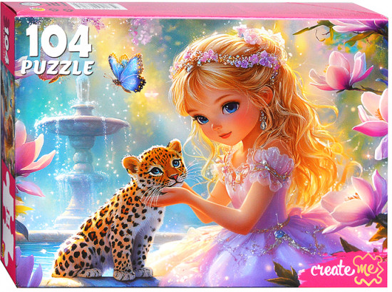 Пазл «Принцесса с маленьким леопардом»