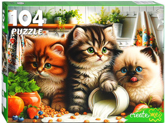 Пазл «Три котенка на кухне»