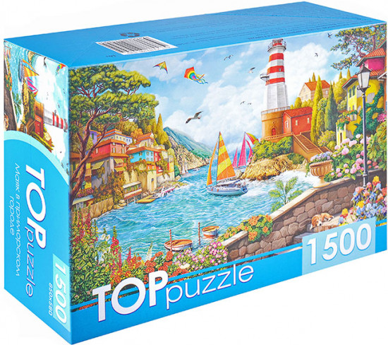 Пазл «Маяк в приморском городе»