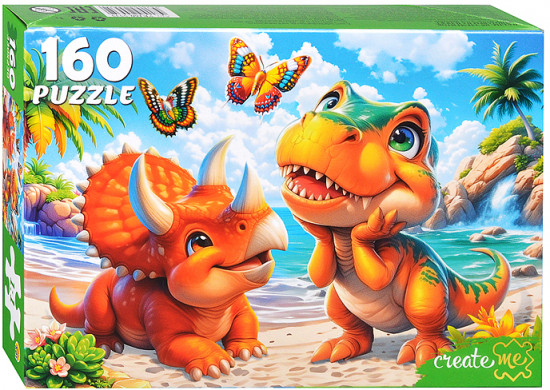 Пазл «Динозавры на пляже»