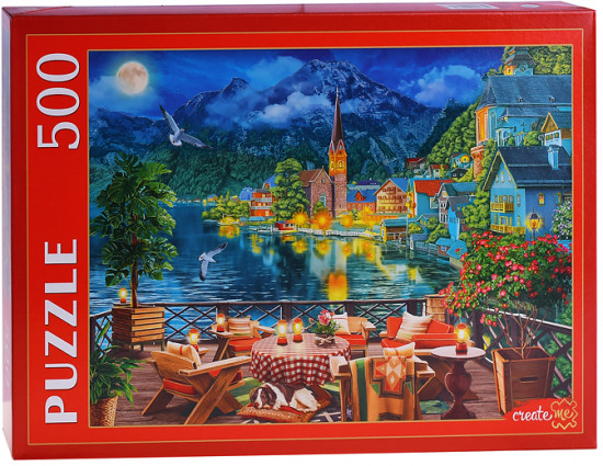 Пазл «Вечер у озера в Гальштате»