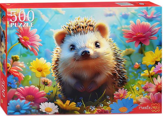 Пазл «Ёжик в цветах»