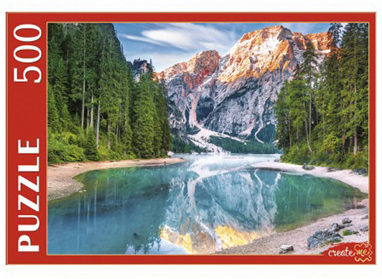 Пазл «Италия. Озеро среди доломитовых Альп»