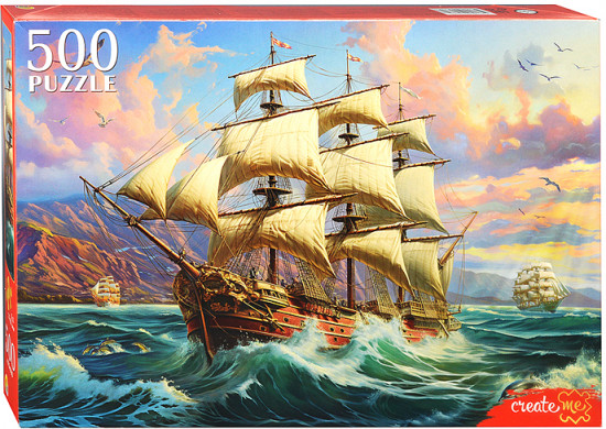 Пазл «Парусник на рассвете»