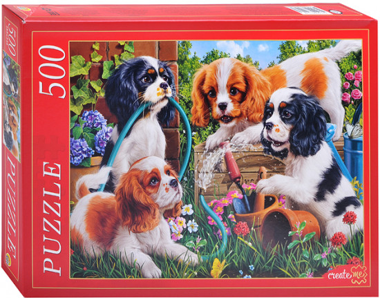 Пазл «Щенки спаниеля»