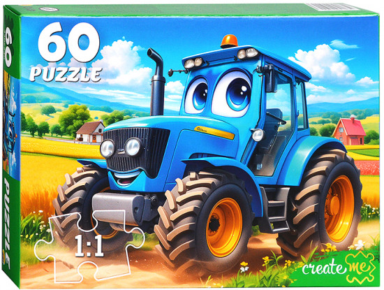 Пазл «Трактор в поле»