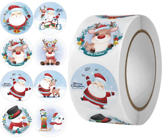 Рулон с новогодними наклейками
