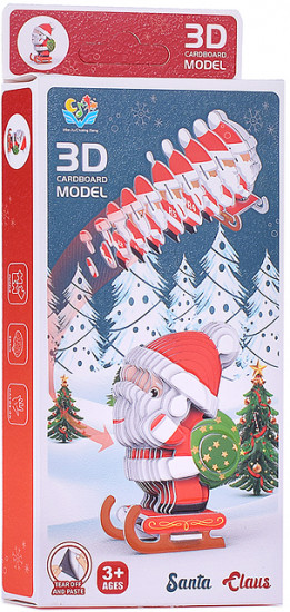 Пазл 3D «Дедушка Мороз на санках»