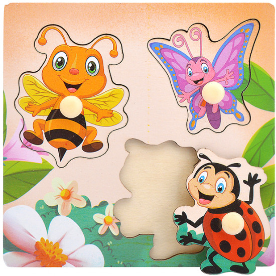 Пазл-вкладыш «Веселые насекомые»