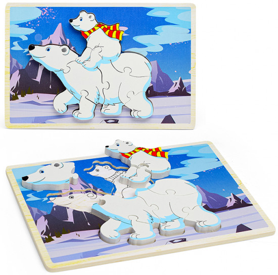 Пазл-вкладыш «Мишки на севере»