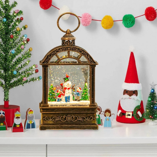 Музыкальный светильник-фонарь со Снеговиком