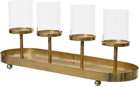 Подсвечник металлический с 4 стаканами для чайной свечи