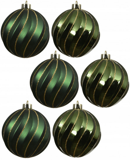 Набор шаров ёлочных с золотистыми линиями