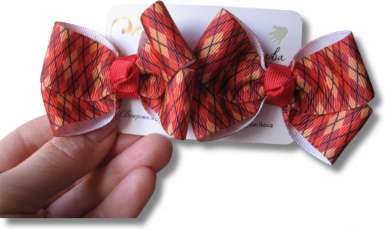 Набор бантиков для волос ручной работы на зажимах «Winter bows»