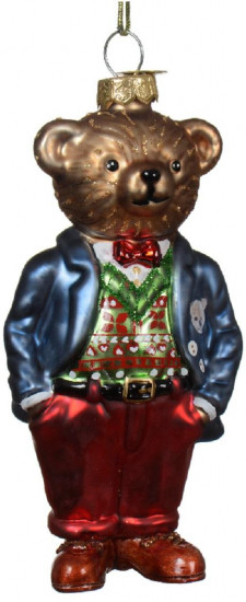 Ёлочная игрушка «Мишка в синем пиджаке»