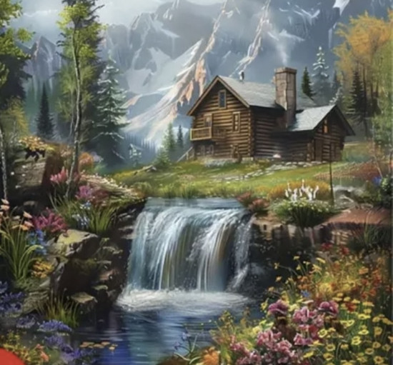 Алмазная мозаика «Домик в горах»