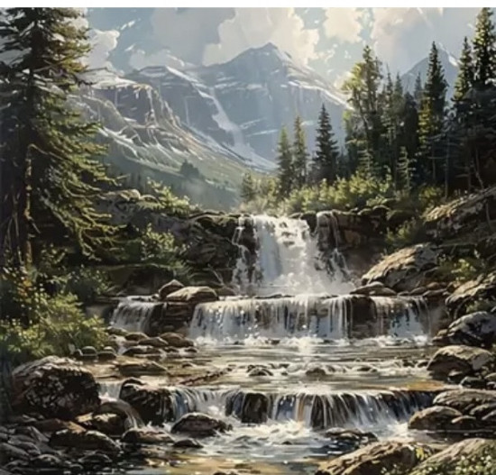 Алмазная мозаика «Горный водопад»