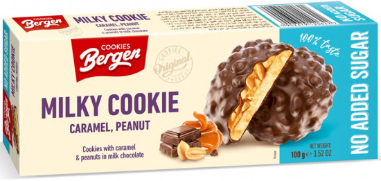 Печенье без сахара с арахисом и карамелью «Milky Cookie Carame & Peanut»