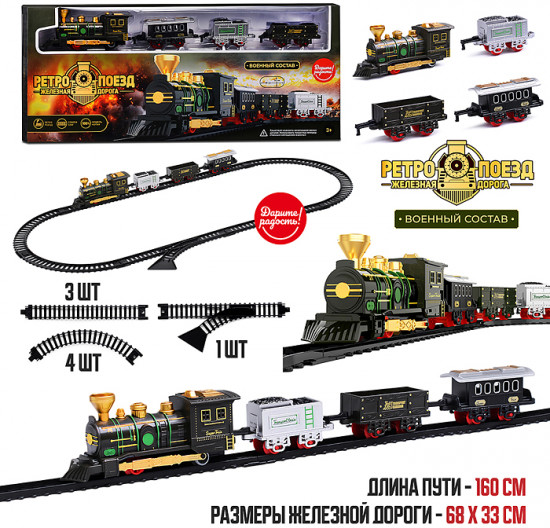 Железная дорога «Ретро поезд. Военный состав»