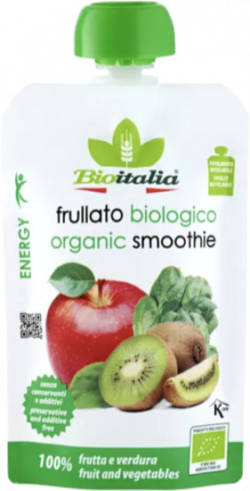 Пюре органическое из яблок, киви и шпината