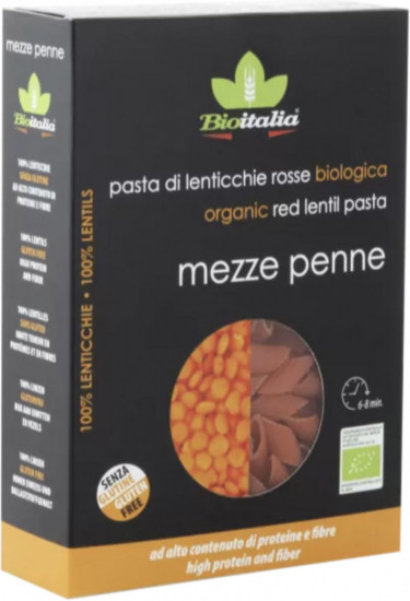 Макароны органические из красной чечевицы «Mezze penne»