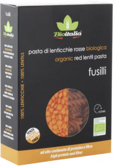 Макароны органические из красной чечевицы «Fusilli»