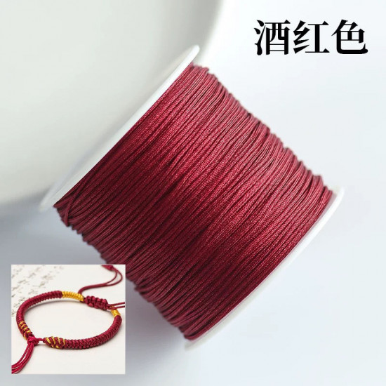 Нить для браслетов, цвет бордовый