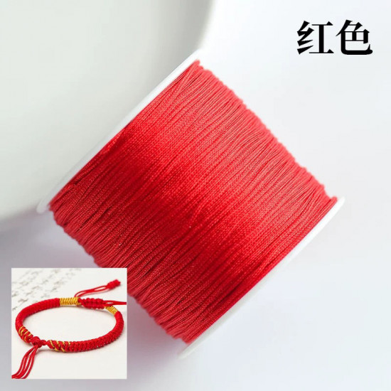 Нить для браслетов, цвет красный