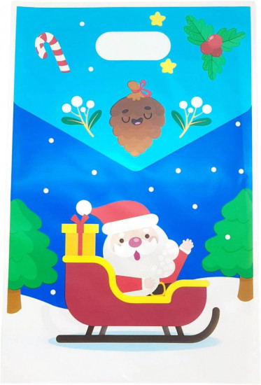 Набор пакетов новогодних «Санта в санях»