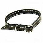 Ошейник 1-слойный из кожи, 1,2 х 34 см, черный