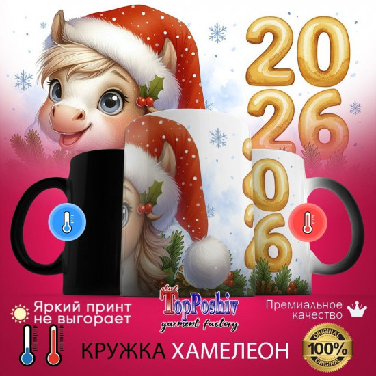 Кружка-хамелеон с принтом «2026 (4)»