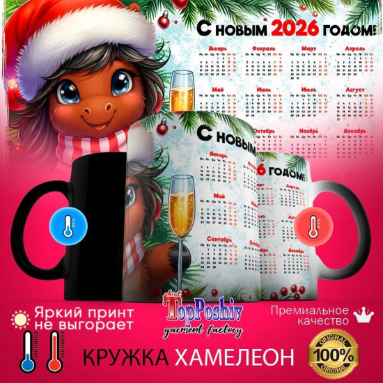 Кружка-хамелеон с принтом «С Новым 2026 годом (1)»