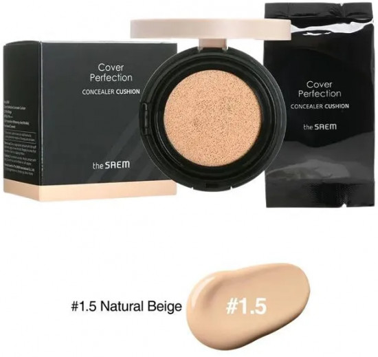 Консилер-кушон для лица с запаской «Cover Perfection» SPF50/PA++++, оттенок 1.5 Natural Beige