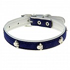 Ошейник «Лапки» (43 х 2 см), синий