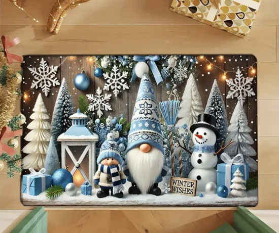 Придверной коврик «Новогодний гном»